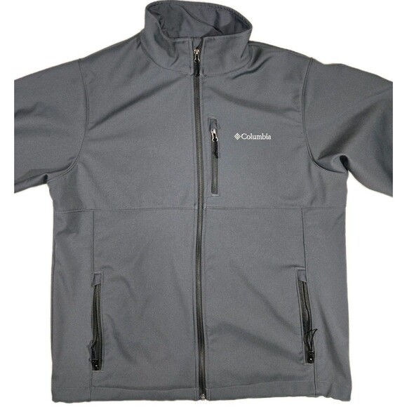 Columbia Jacket Mens Large Ascender Softshell  WM6044 Gray Water Resistant - Picture 1 of 8